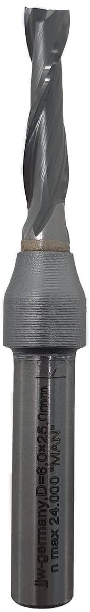 Spiraalgroeffrees Z=2 - 6mm snijdiameter - 8mm staalas - voor schone freesranden - ShopVlot