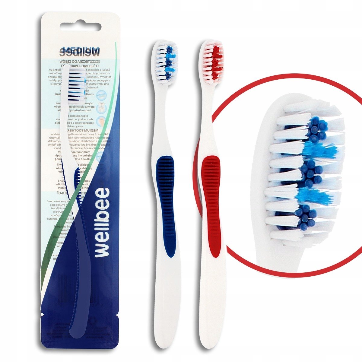 Wellbee Tandenborstel Middelhard - Comfortabele Mondhygiëne voor Volwassenen