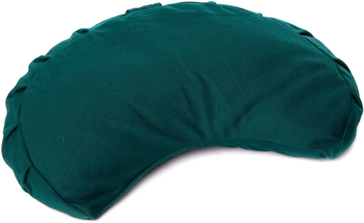 Meditatiekussen Half Moon 40x20cm - Groen - 100% ecologisch - Verhoogt comfort tijdens meditatie - ShopVlot