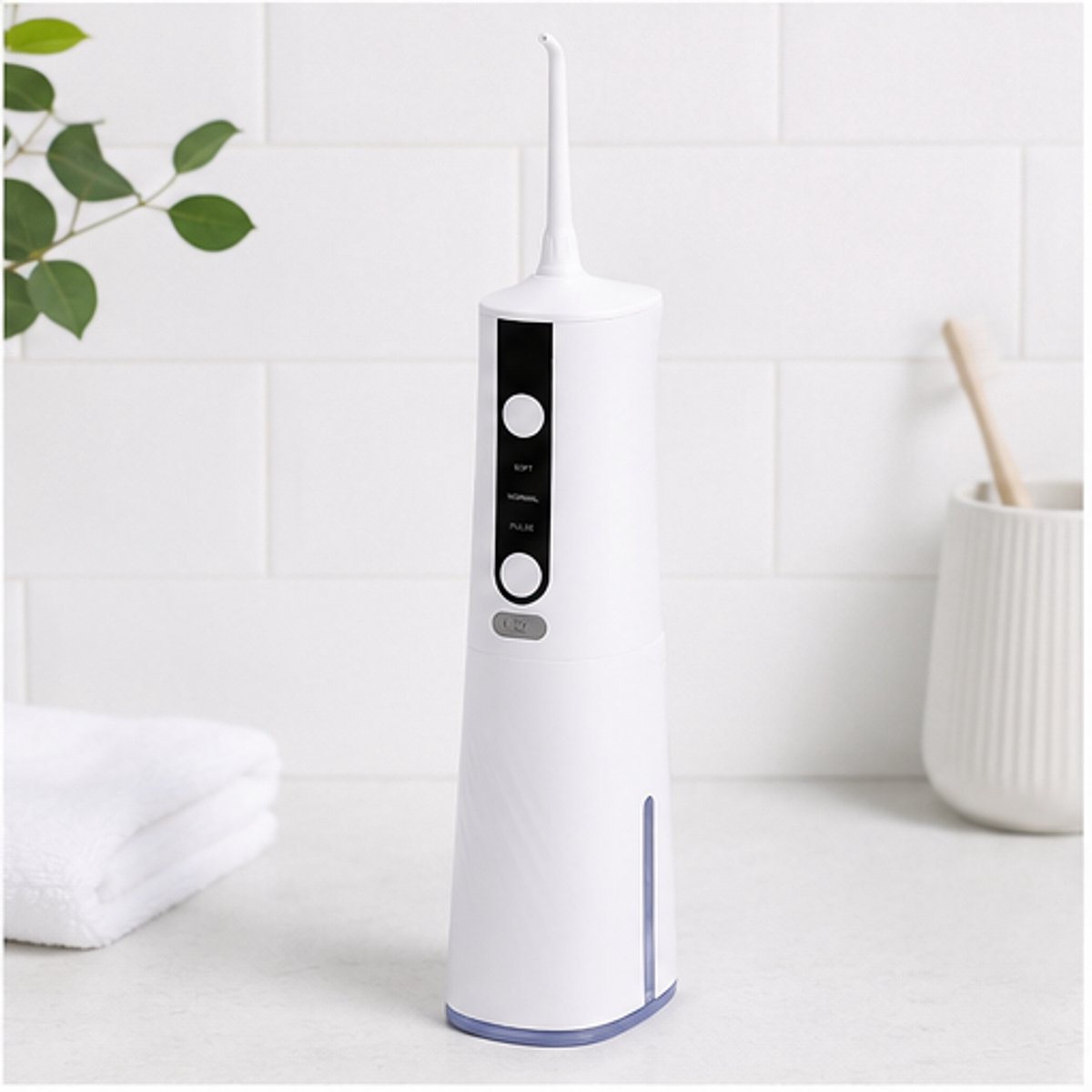 Elektrische Waterflosser – Draadloos & Oplaadbaar – 3 Flosstanden – 220 ml Watertank – 2 Opzetstukken – USB-C – Geschikt voor Beugels – Wit