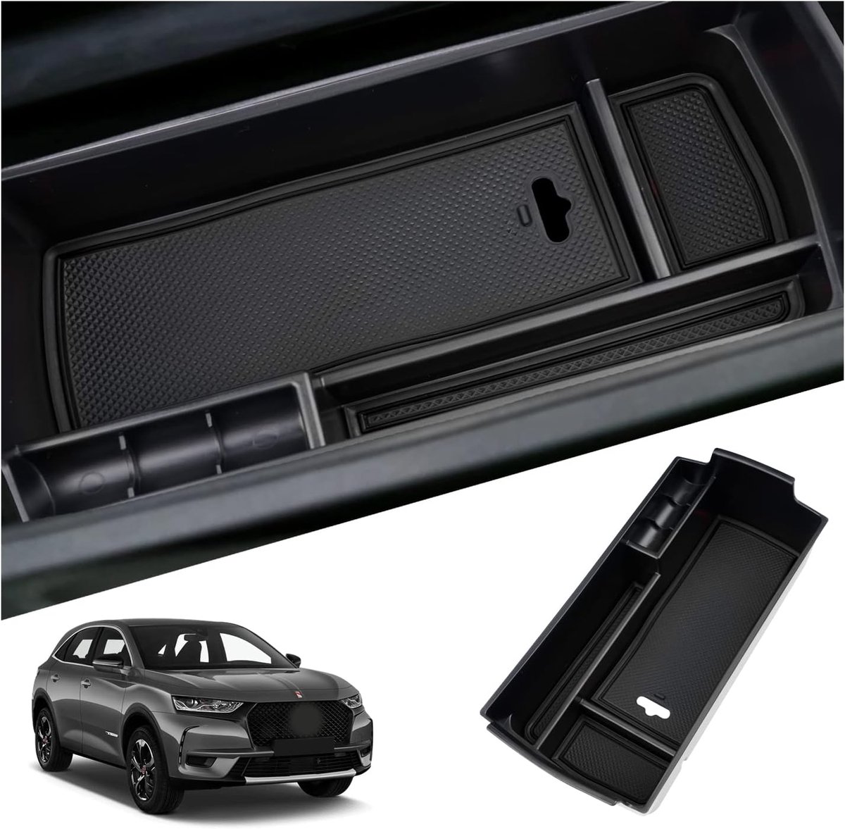 Center console opslagbox voor DS7 Crossback 2018-2026 - Perfecte pasvorm - Handige organizer voor armsteun - ShopVlot