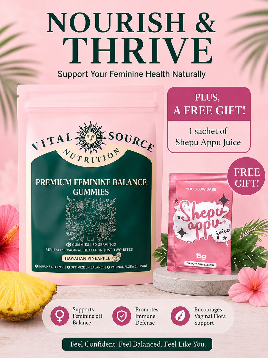 Vital Source Nutrition Vaginal Gummies for Women Intieme Balans - Voor Vrouwen - Ananas Gummies - Feminine Balans Gummies - Vegan 60 Gummies - 30 Porties