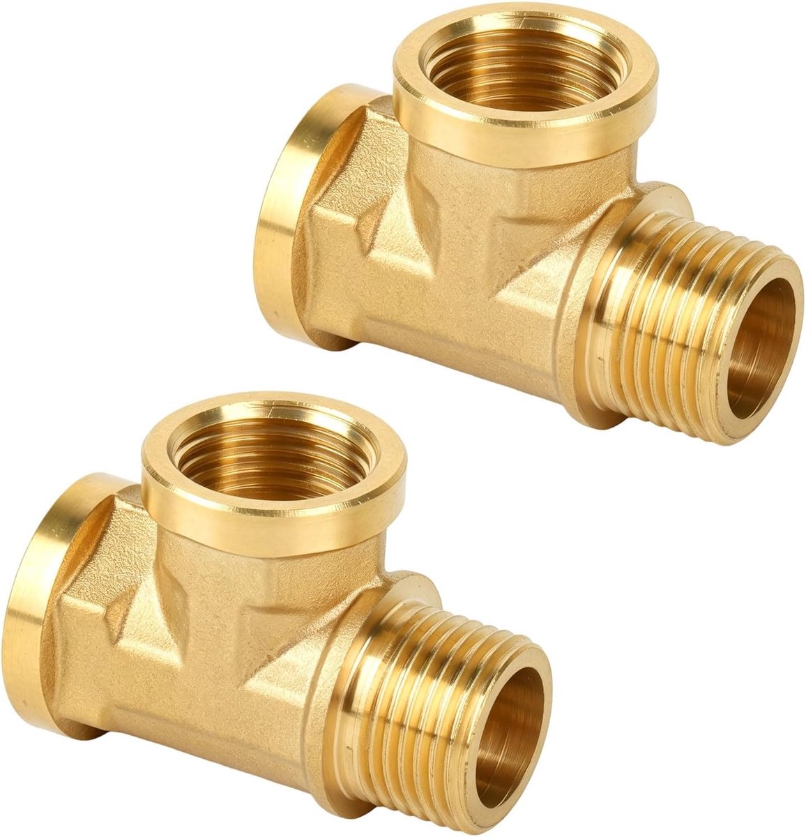 T-Stuk 1/2 Inch - Messing 90° - 3-Weg Verbinding - Duurzaam en Temperatuurbestendig - ShopVlot