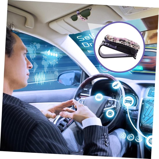 Zonnebrilhouder Auto - Brilhanger Vizier - Veilig Rijden - Universele Pasvorm - 1 Stuk - Diverse Kleuren — afbeelding 4