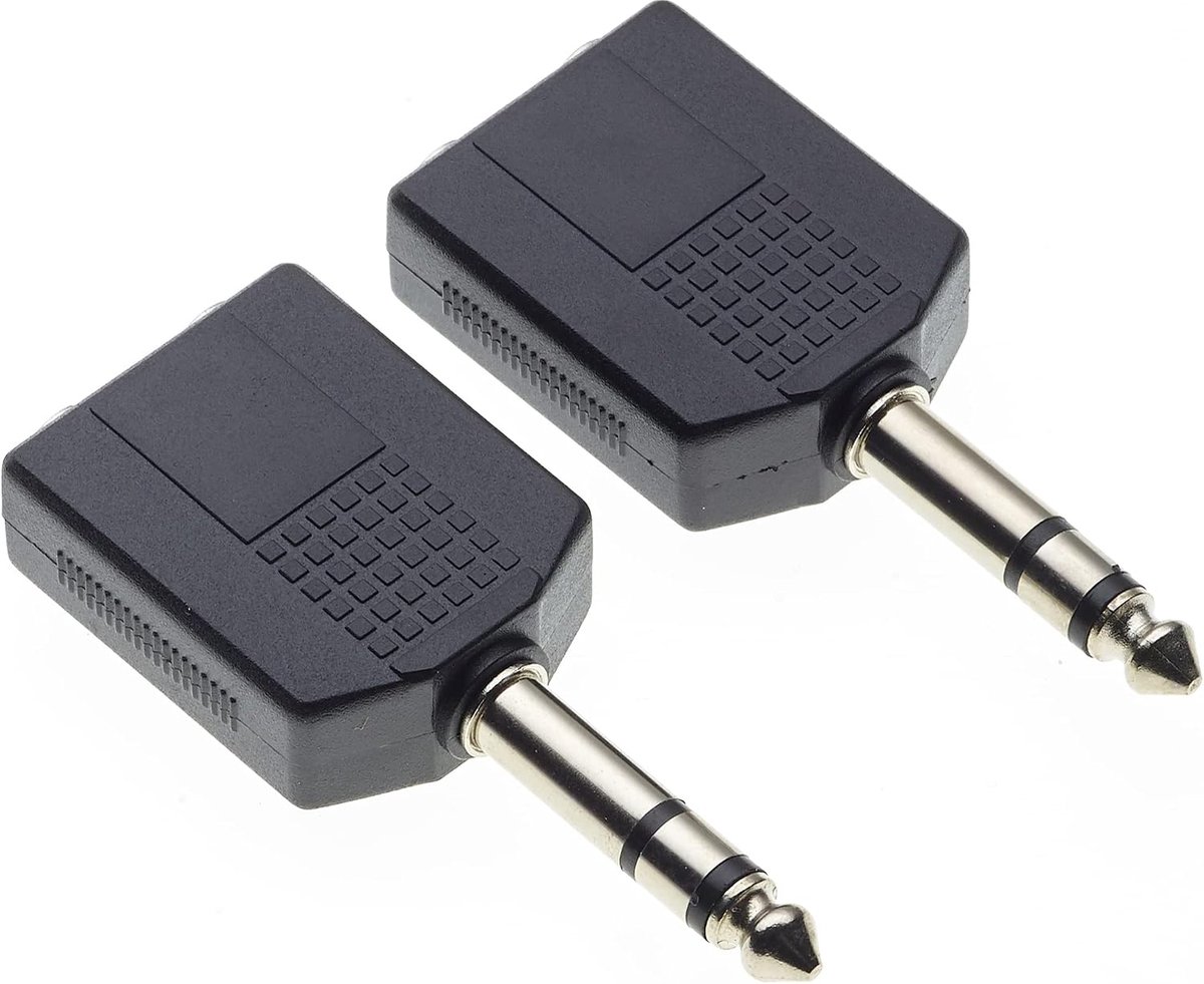 6.35mm Stereo Jack Splitter Adapter - 2 x Twin 6.35mm Stereo Jack - Y Adapter - Split één stereo uitgang - ShopVlot