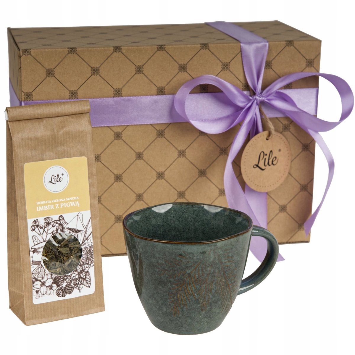 Merkloos Porseleinen kop met thee, 380ml, kerstcadeau, gember en kweepeer