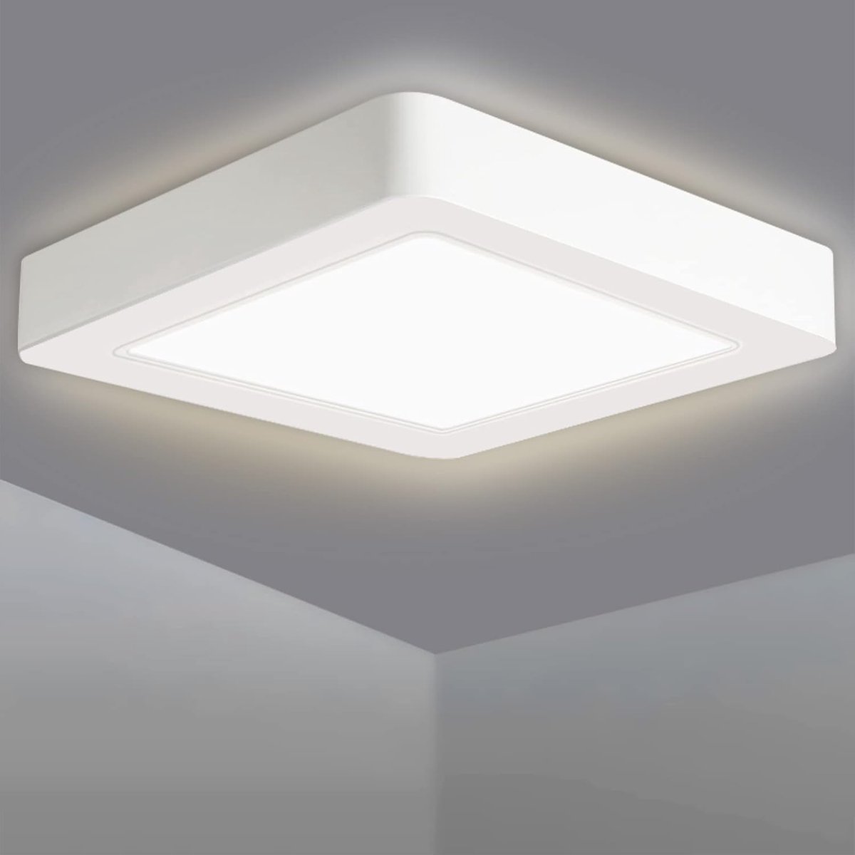 Plafondlamp LED 18 W - Vierkant 17 x 17 cm - Natuurlijke witte verlichting 4200 K - Ideaal voor woonkamer en keuken - ShopVlot