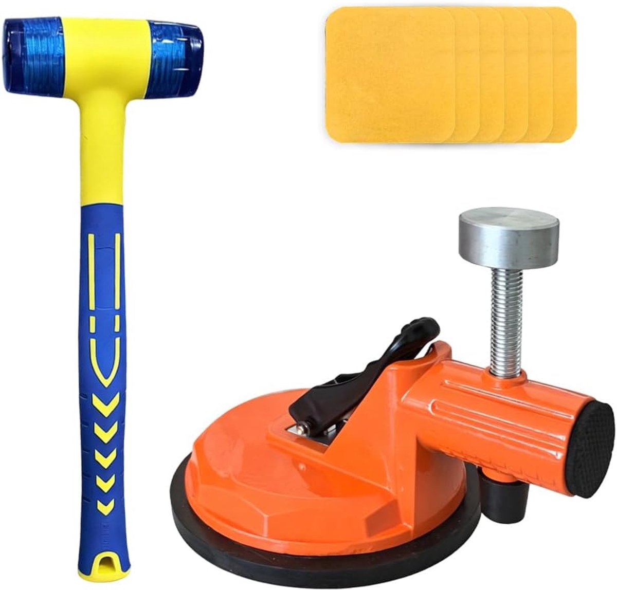 Vloer reparatieset - krachtige vloerverbinder - rubberen hamer - inclusief 6 hechtpads voor diepe texturen - ShopVlot