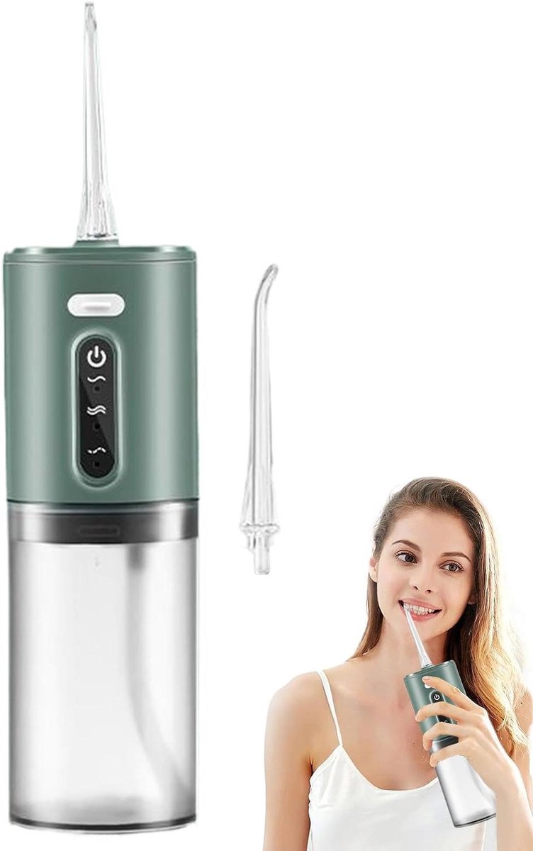 Draagbare Monddouche - Waterflosser Tandreiniger - Mondhygiëne Verbeteren - 3 Flossing Modi - 270 ml Tank - Wit