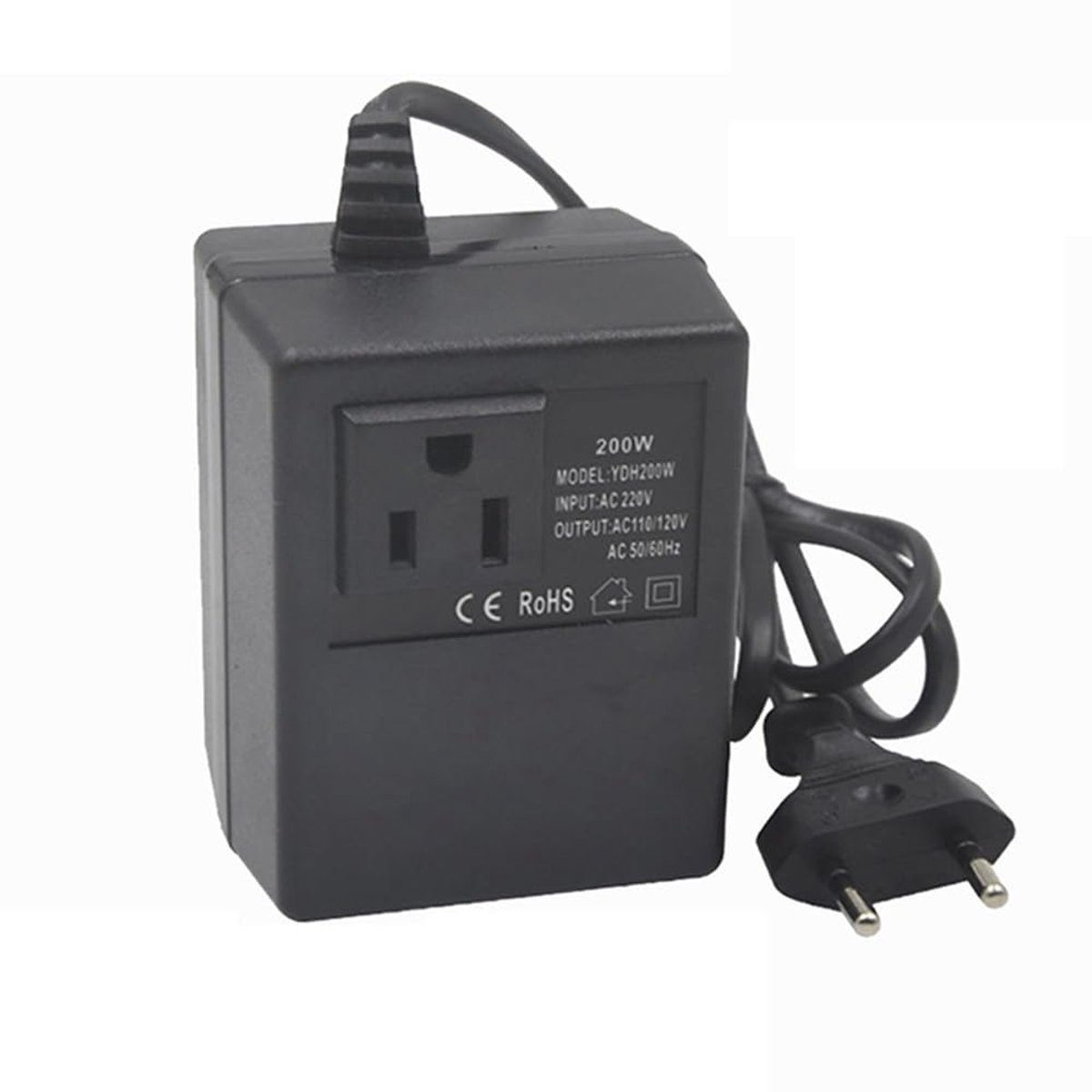 Transformator 220 V naar 110 V - 200 W inverter - EU plug - ideaal voor reizen - ShopVlot