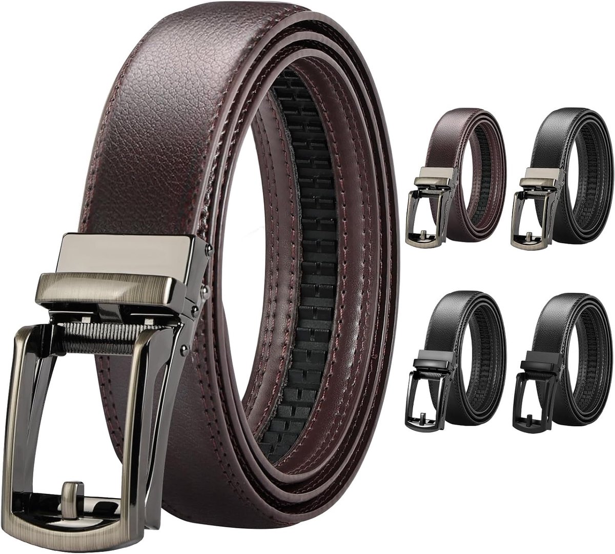 Leren riem heren 35 mm - verstelbaar met automatische gesp - geschikt voor kostuumbroeken - ShopVlot