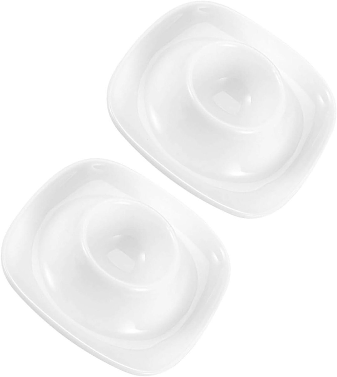 Eierdopjes Set - Eierhouders Keramiek - Ontbijt Serveren - Stabiele Basis - 9.5x9.5 cm - Wit