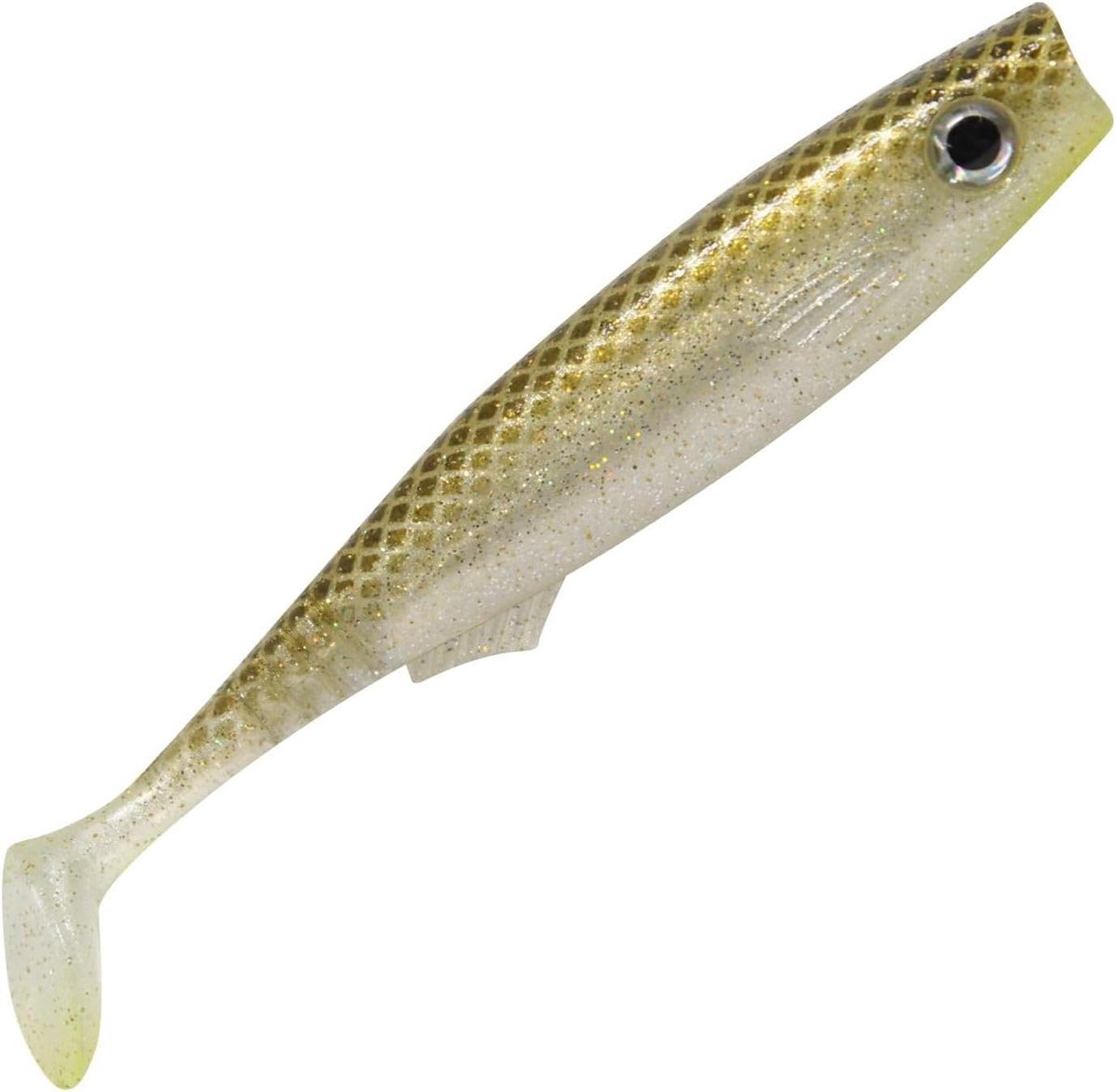 Rubberen Vis Fortuna Shad - Zacht Kunstaas Vissen - Roofvissen Vangen - Hoogfrequente Loop - 10 cm - Gouden Brownie