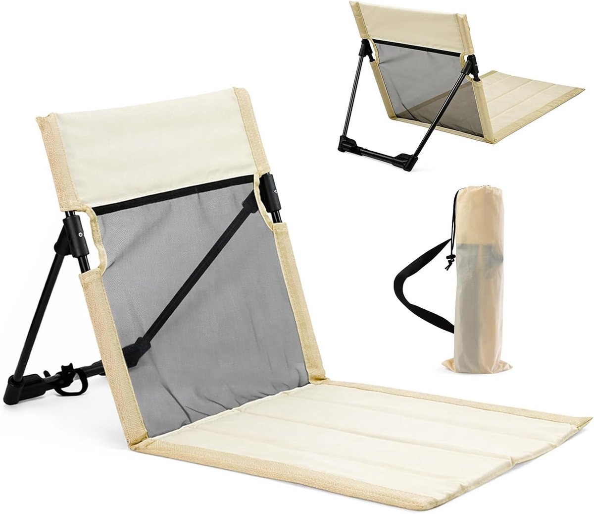 Strandmat met rugleuning - Vouwbare ligmat - Lichtgewicht - Perfect voor strandbezoek - SnelShoppen