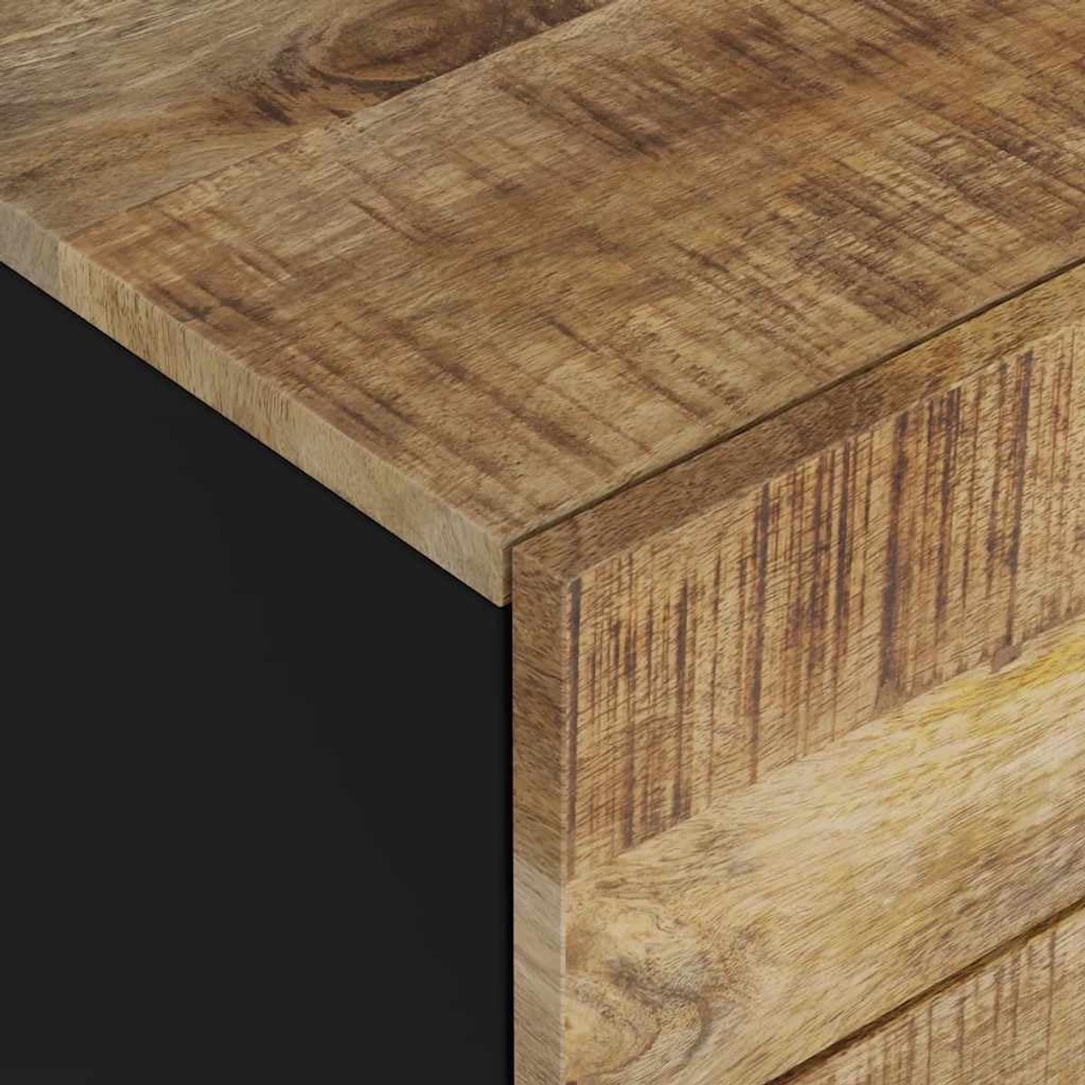 Industrieel Nachtkastje - Houten Ladekastje - Slaapkamer Organisatie - Massief Mangohout - 50 x 33 x 62 cm - Helder Hout