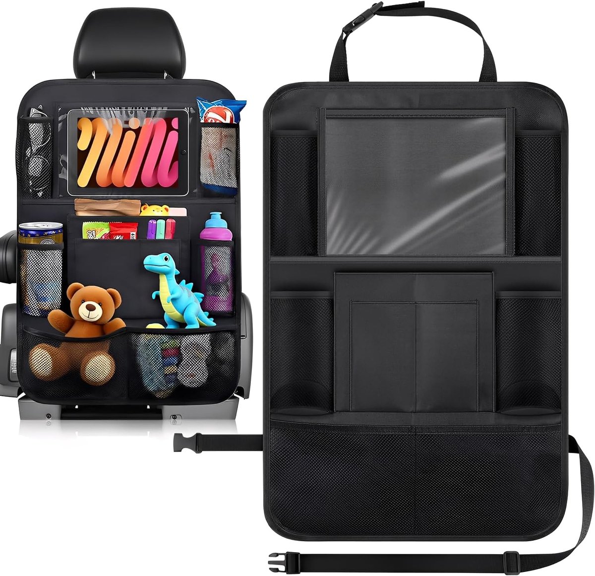 Autostoel Organizer 63x44 cm - Waterdicht - Achterbank Bescherming - Ruimte voor speelgoed - SnelShoppen