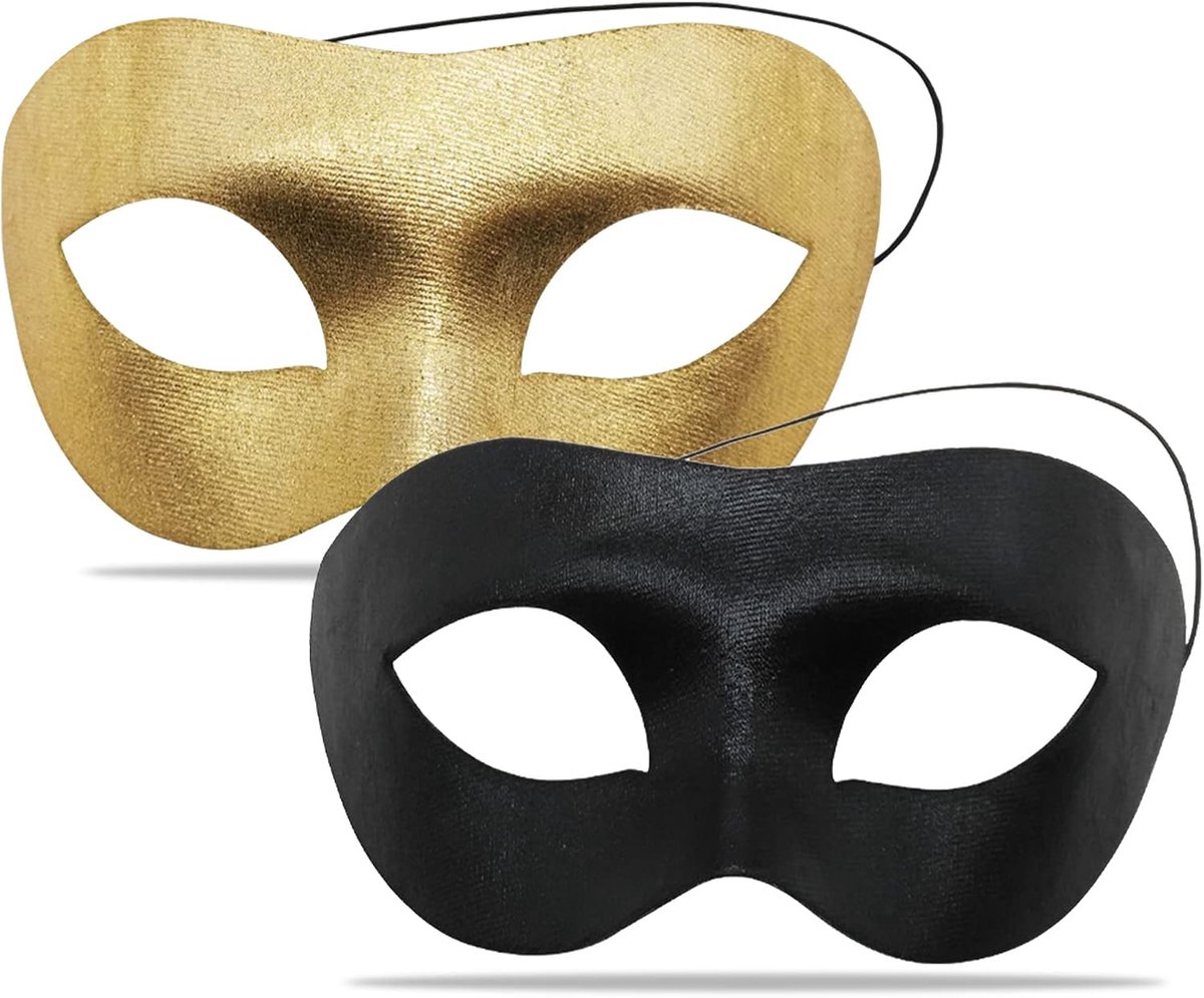 Zwart Venetiaans Masker Classic Goud - Carnaval Masker - Unisex - Perfect voor Feestjes - SnelShoppen