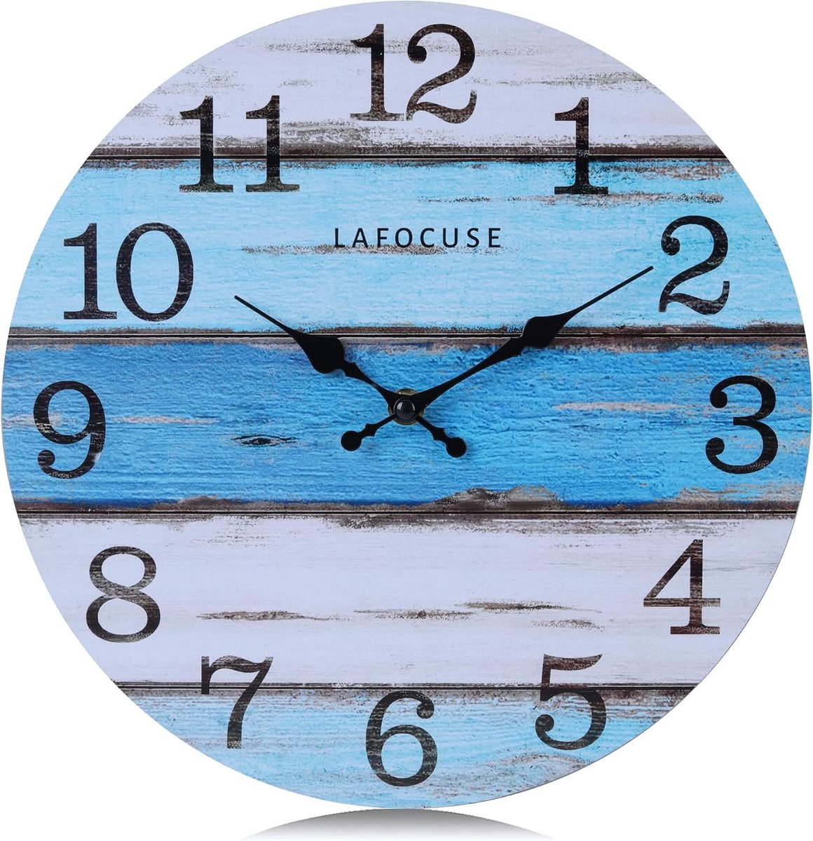 Wandklok 30 cm - Houten Strandthema - Antiek Design - Perfect voor Woonkamer Decor - SnelShoppen