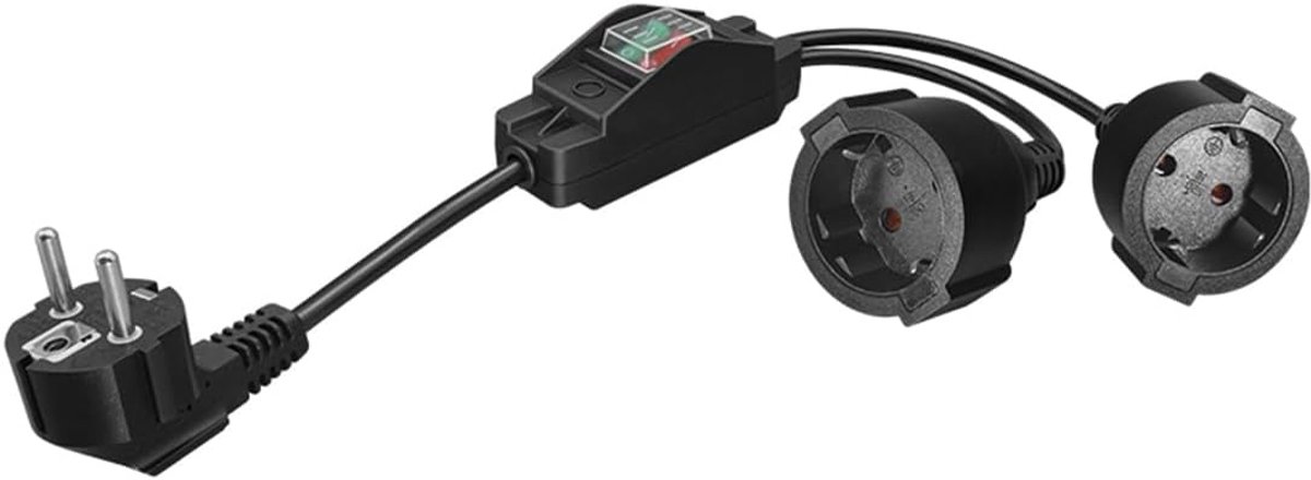 T-stekker 1-op-2 stroomkabel - Euro-Schuko plug - wit - ideaal voor extra aansluitingen - SnelShoppen
