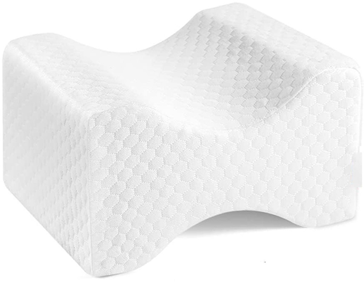 casalora Orthopedisch Kniekussen voor Zijslapers – Ergonomisch Beenkussen van Memory Foam – Comfortabel Slaapkussen met Afneembare Hoes – Wit
