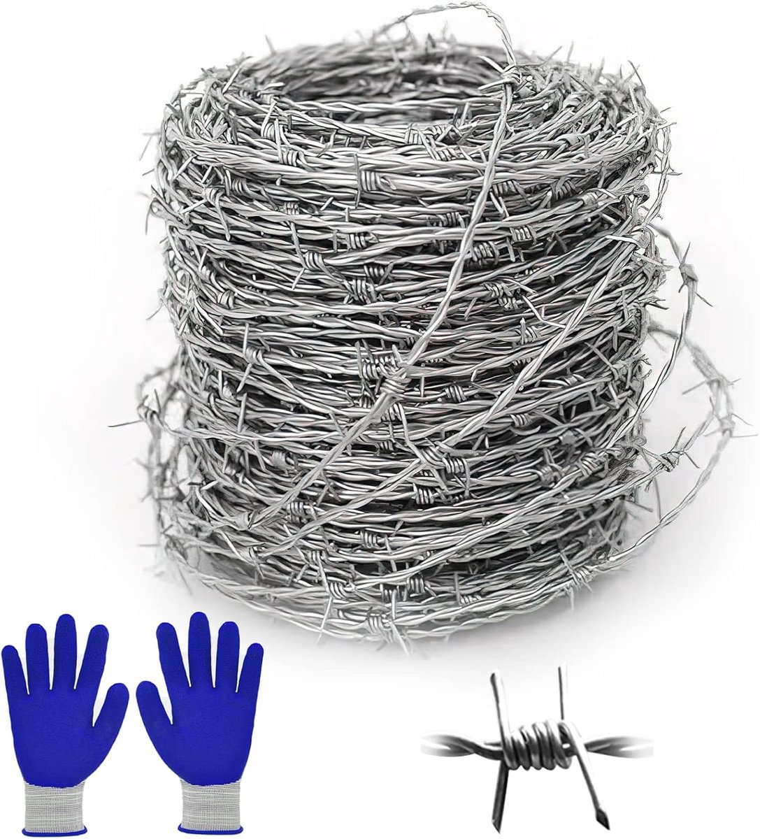 Prikkeldraad 1.8mm x 10m - Gegalvaniseerd - 4-punts scherpe punten - Ideaal voor veiligheid in tuin of balkon - SnelShoppen