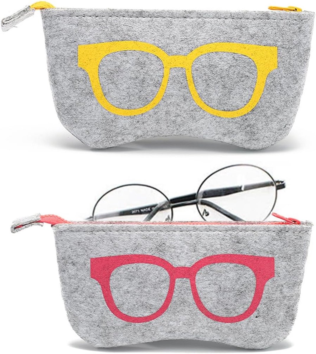 Brillenetui set van 2 - zachte brillenhoes - portable voor mannen en vrouwen - ideaal voor bescherming van brillen - SnelShoppen