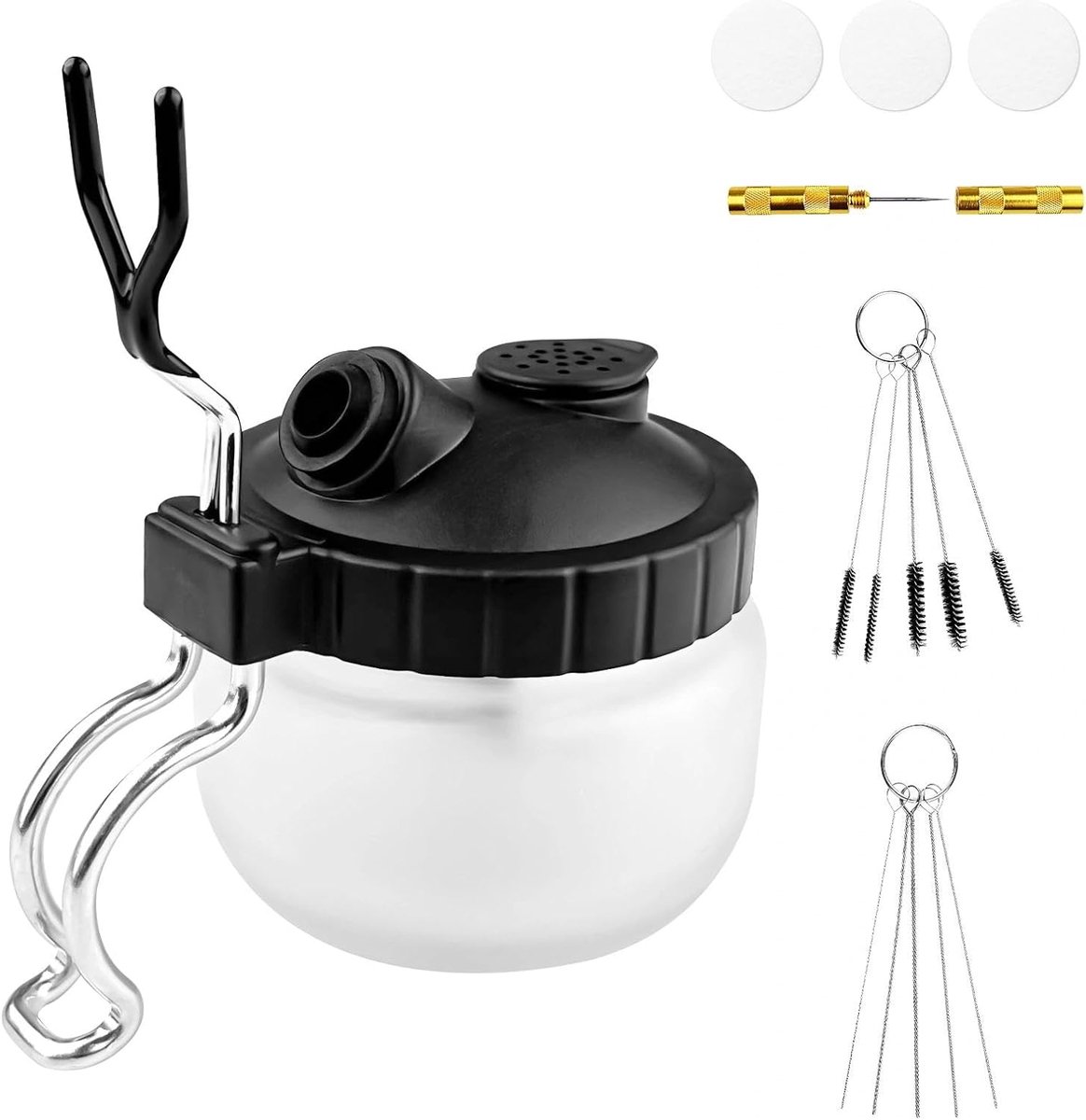 Airbrush schoonmaakset - inclusief houder en 5 borstels - veelzijdig en compleet - voor optimale reiniging - SnelShoppen
