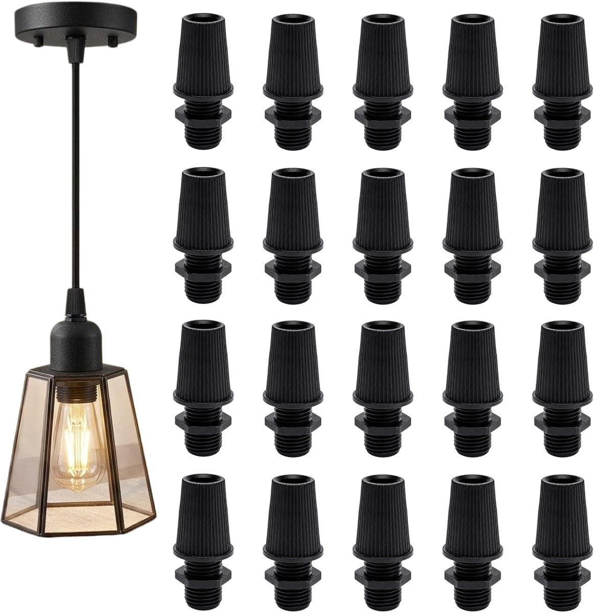 Kabelhouder 20 stuks - kunststof - stevige bevestiging - ideaal voor hanglampen - SnelShoppen