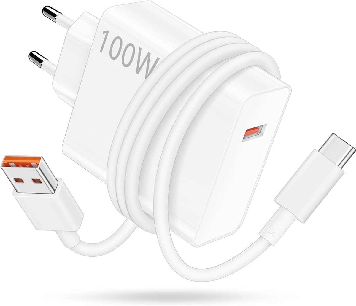 USB-oplader 100W 5A - Snellaadadapter Type-C - Geschikt voor Xiaomi 17 Pro - Eenvoudig en ergonomisch - SnelShoppen