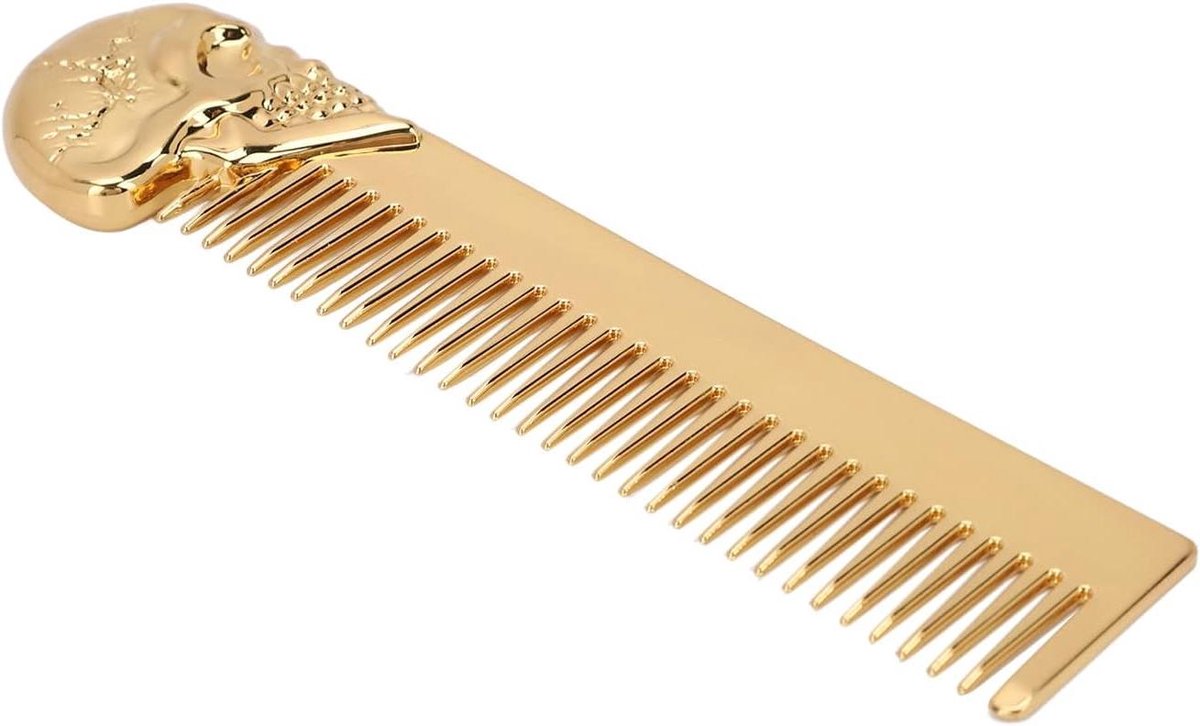 Pocket Metal Kam - Haarstylingtool Gladmakend - Dagelijks Gebruik - Anti-statisch Ontwerp - 15 x 4 x 1 cm - Goud