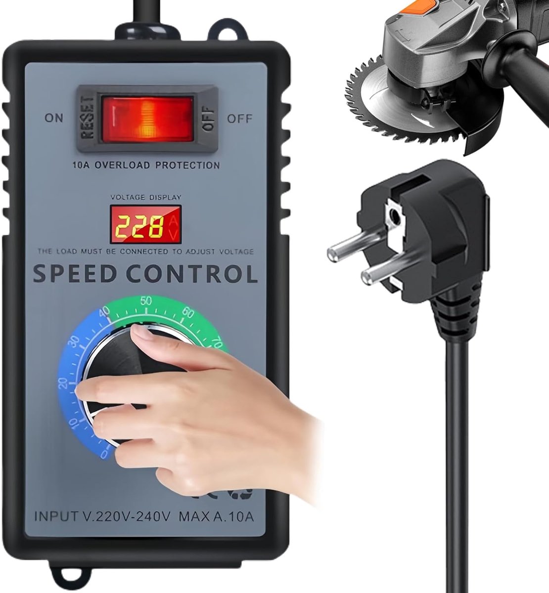 Motorregelaar 220V - 4000W snelheid controller - hittebestendig - voor efficiënte motorregeling - SnelShoppen