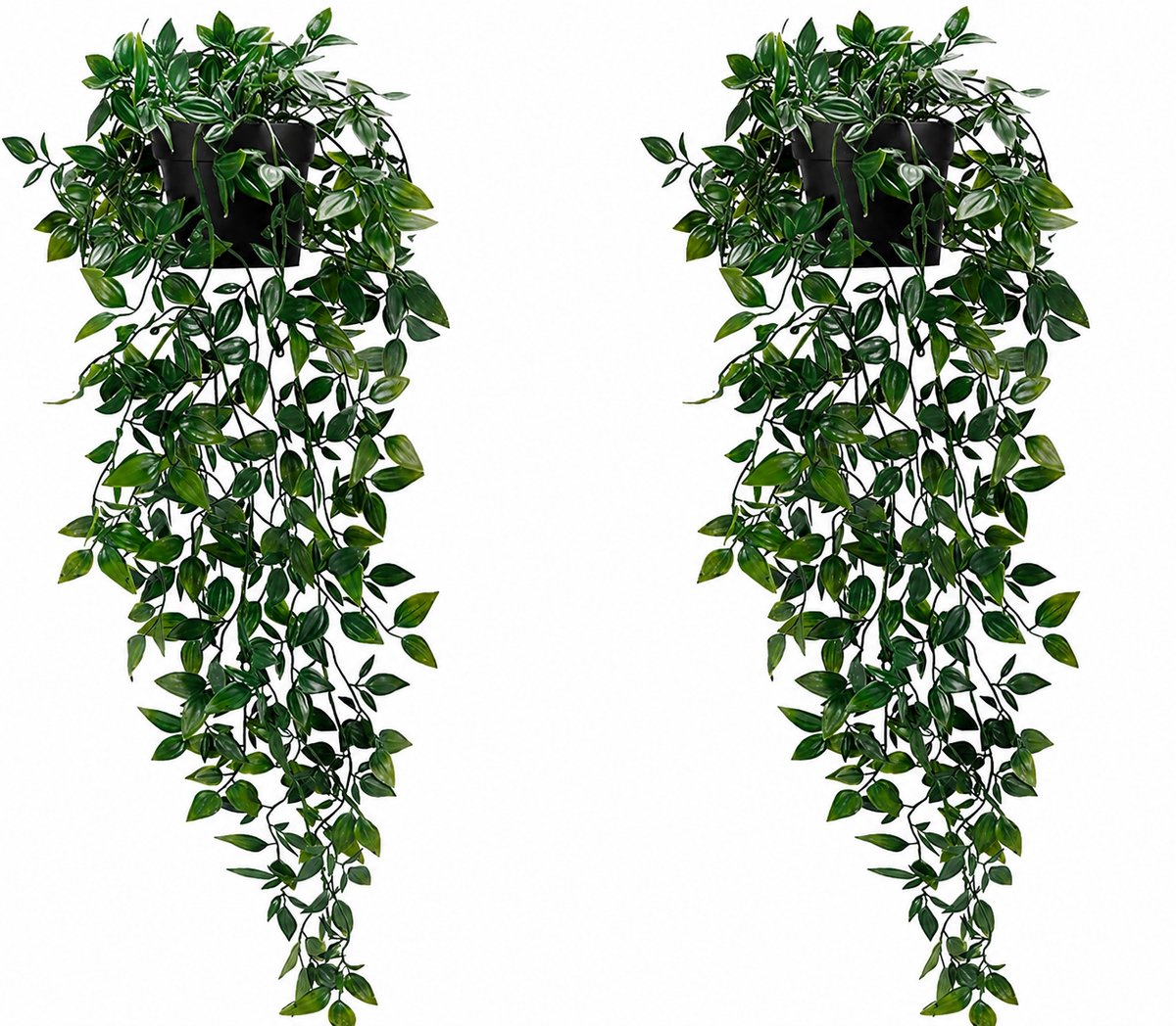 Kunst Hangplant met Pot Set van 2 - Hangende Kunstplant 85 cm - Onderhoudsvrije Kunstplant - Woonkamer, Balkon, Slaapkamer, Kantoor Decoratie