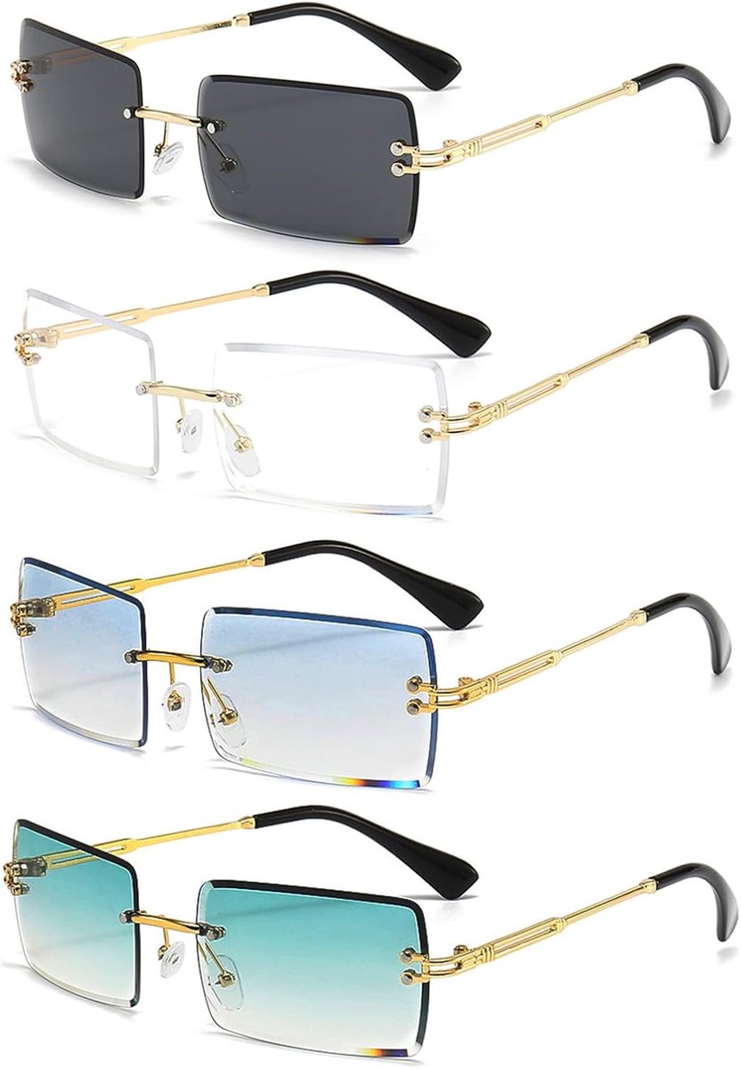 Zonnebrillen zonder frame - rechthoekig - retro stijl - perfect voor elke gelegenheid - SnelShoppen