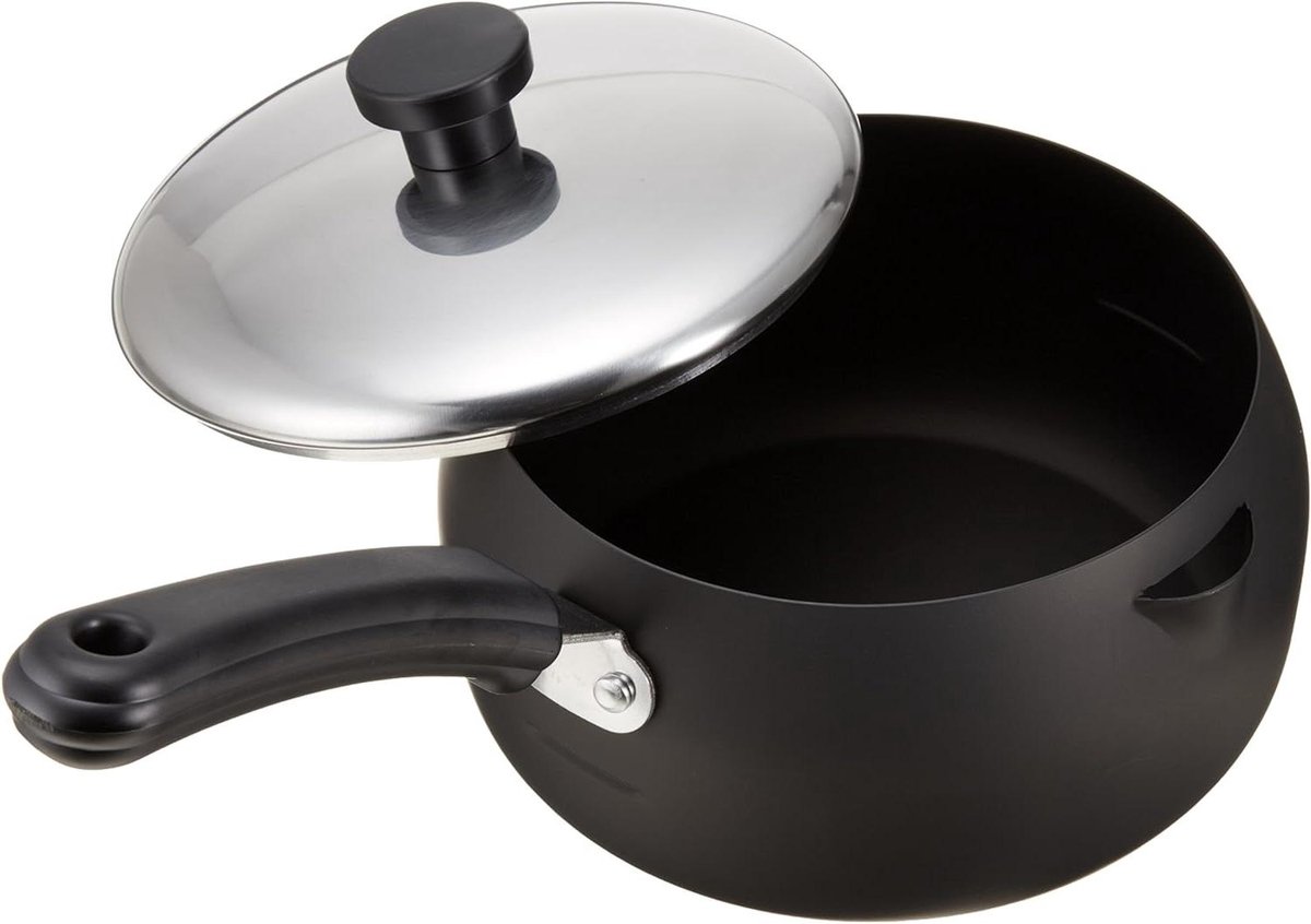 Friteuse - Frituurpan - Frituren - Gietijzeren pan - 1.4 Liter - Zwart