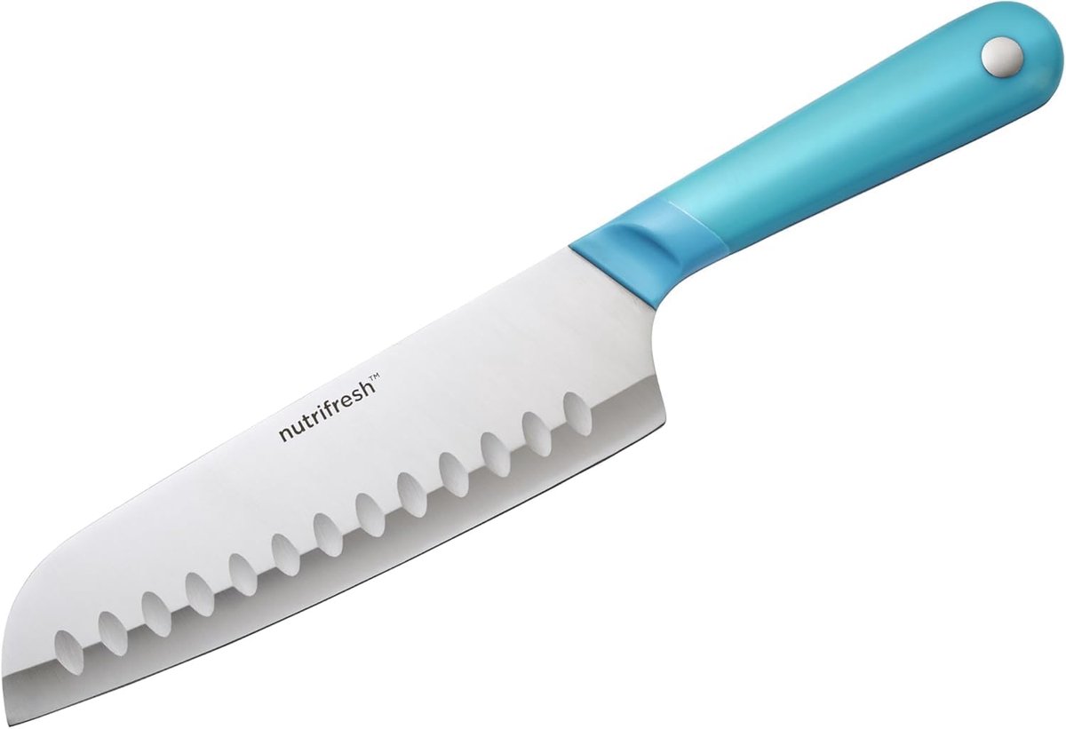 Santoku mes 16,5cm - Rvs lemmet - Ergonomische handgreep - Perfect voor precisie snijden - SnelShoppen