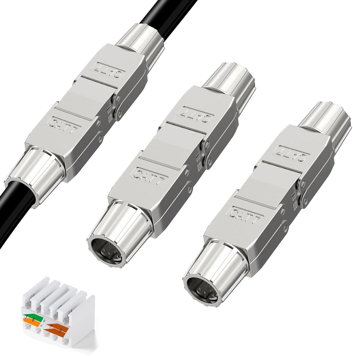 RJ45 Connector - Toolloos - Pack van 3 - Eenvoudige kabelreparatie - SnelShoppen