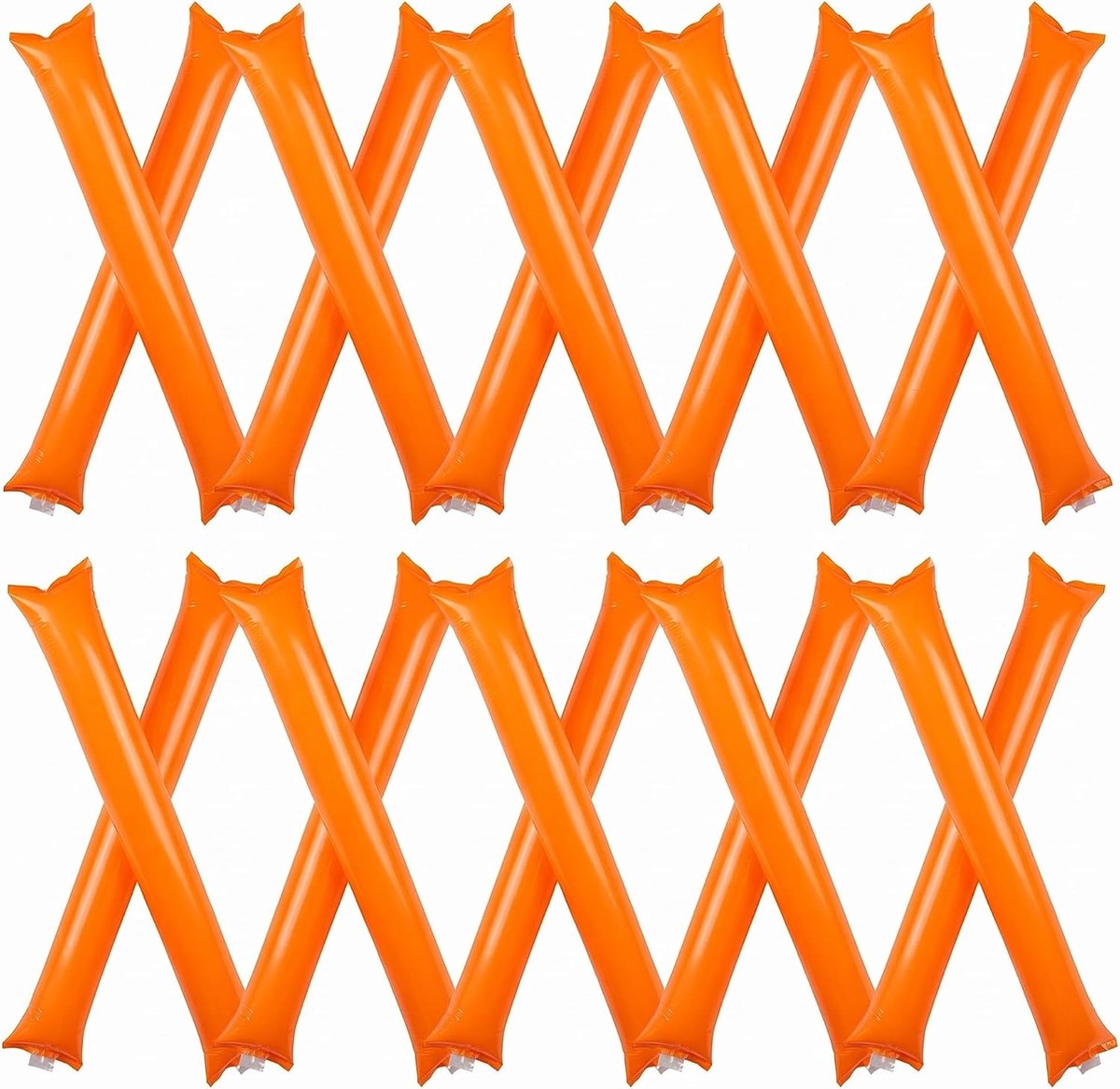 opblaasbare sticks 60 x 10 cm - oranje - geluidsarm - voor sportevenementen - SnelShoppen