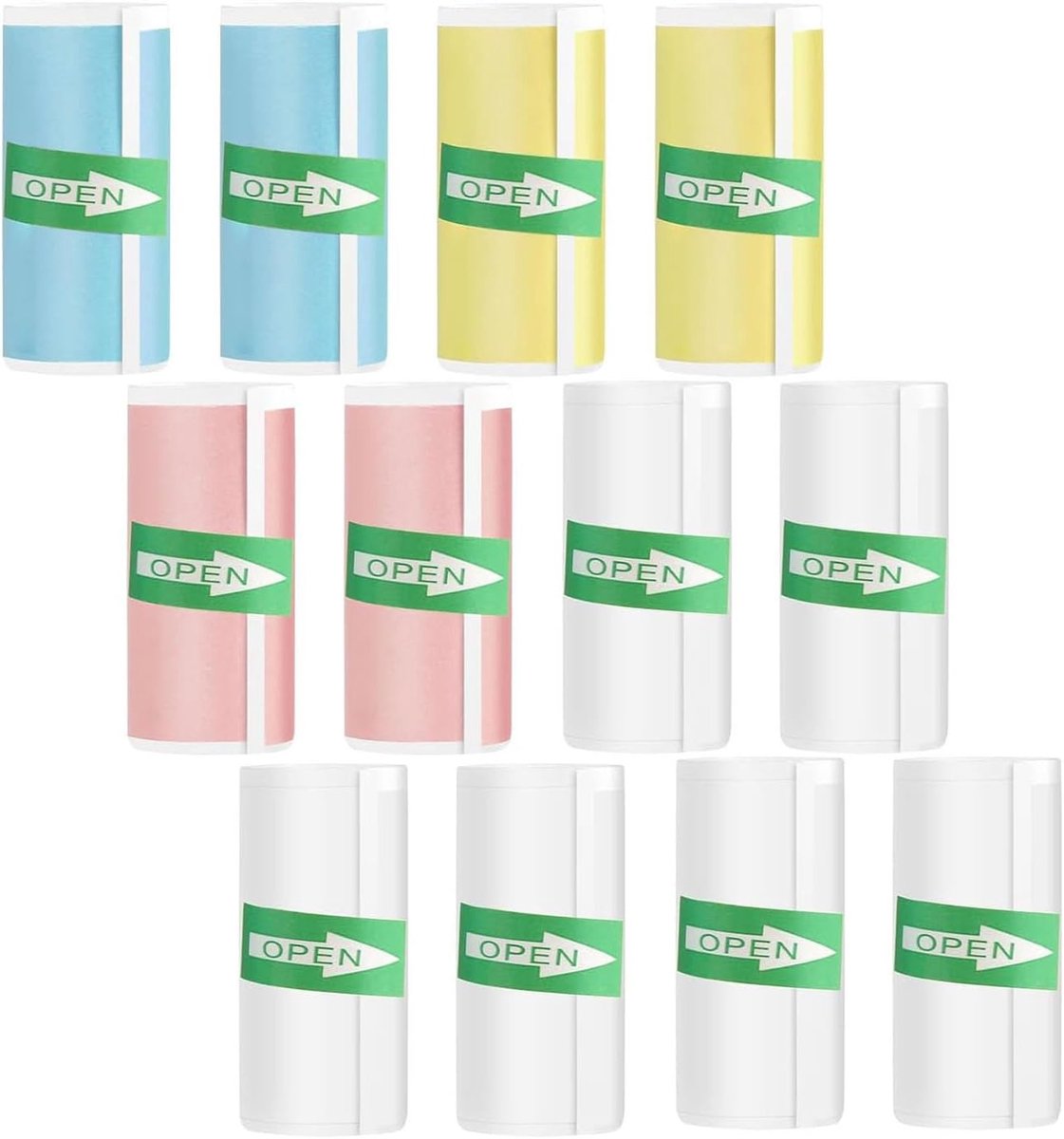 Thermisch papier 12 rollen - kleurrijk - waterproof BPA-vrij - perfect voor foto's en aantekeningen - SnelShoppen
