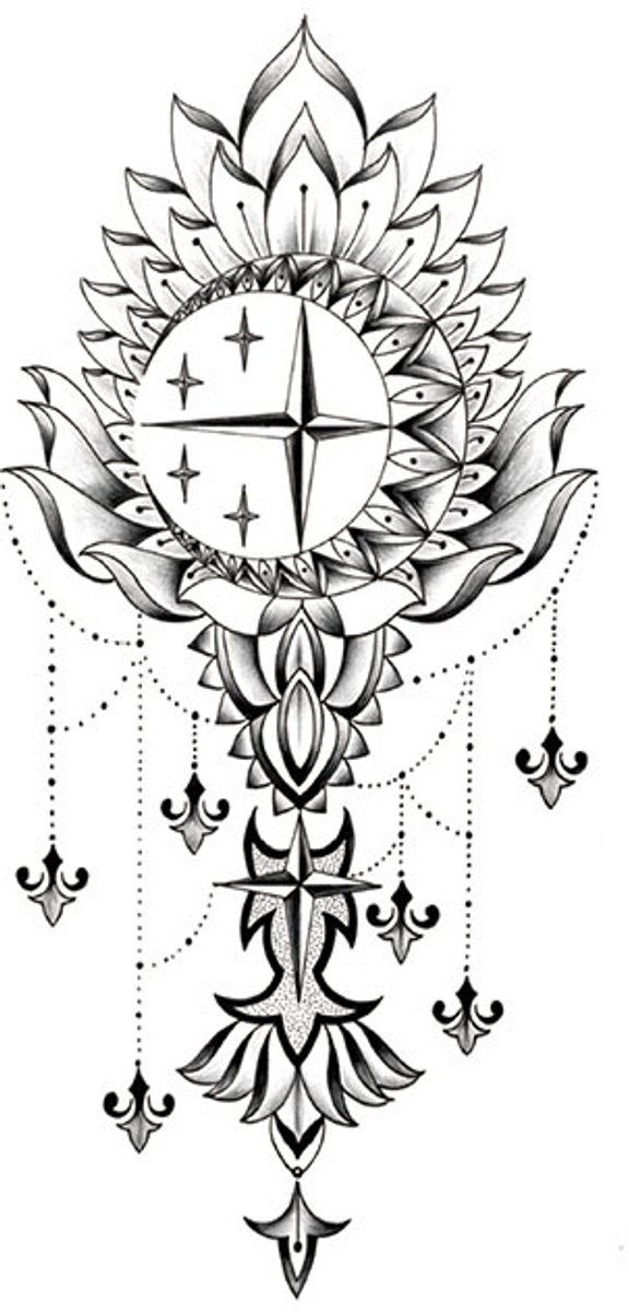 Tijdelijke tattoo mandala stellar kuit 3 dagen