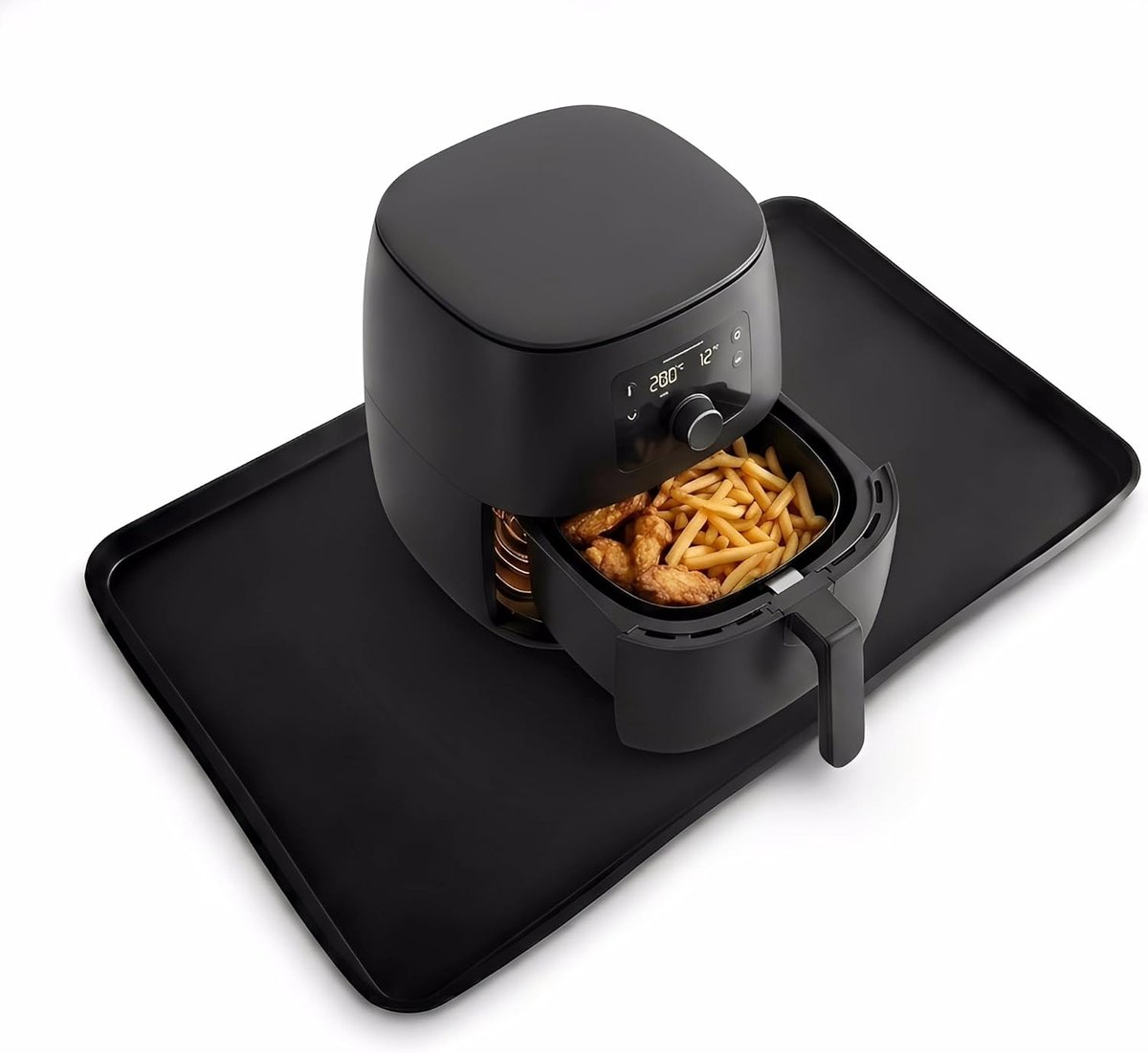 Siliconen koffiemachine mat 47x11mm - hittebestendig silicone - lekdicht met opstaande rand - houdt aanrecht schoon - SnelShoppen