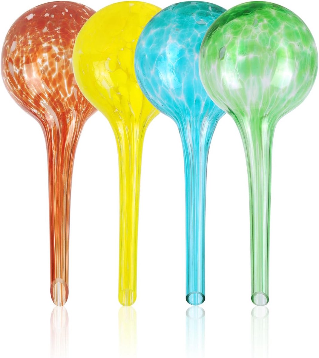 Plant Watering Globes Stakes - 4 stuks - kleurrijk glas - eenvoudige bewatering voor planten - SnelShoppen