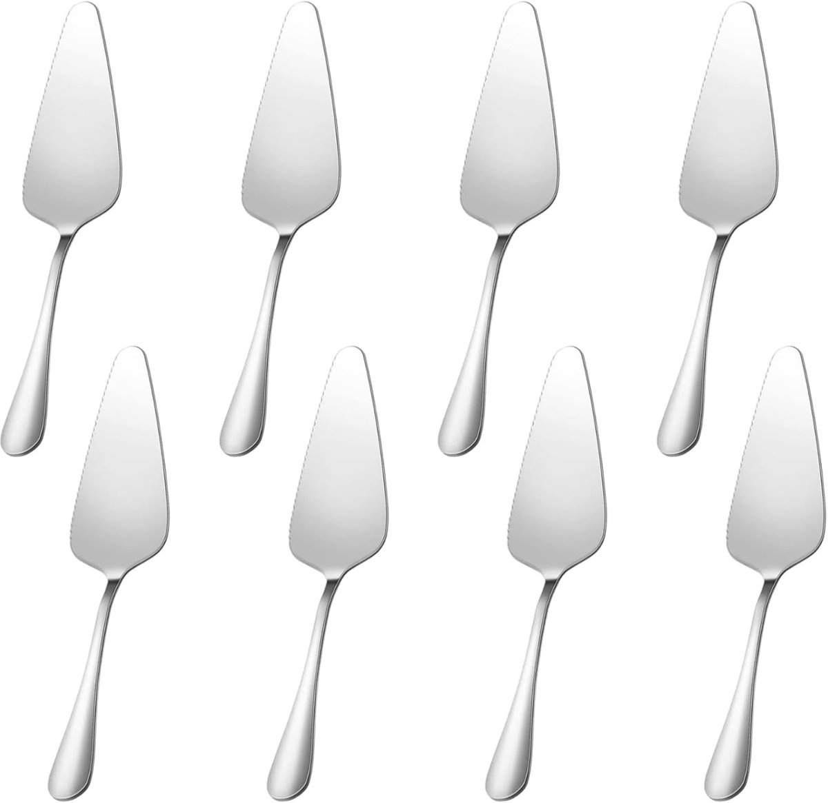 Cake server set 8-delig - roestvrij staal - ergonomisch handvat - comfortabel snijden - ShopVlot