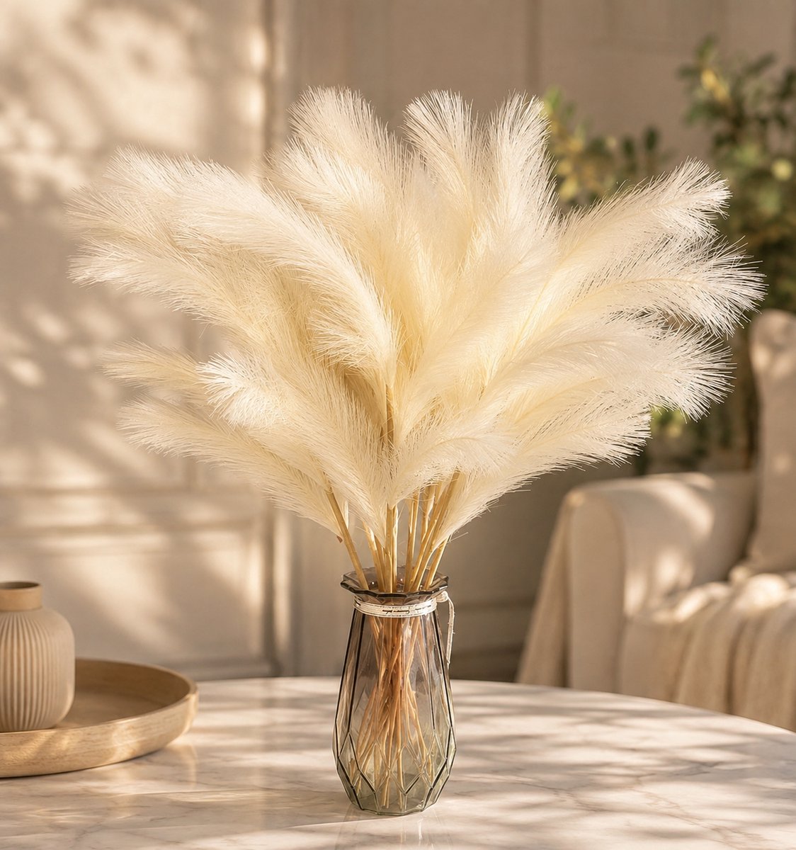 Pampasgras 30 stuks - Gedroogde droogbloemen - Boho decoratie voor bruiloft en thuis