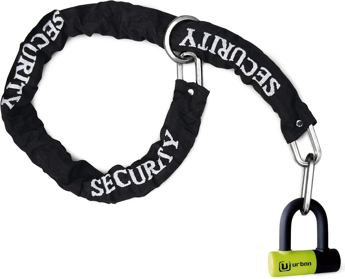 Mini U blokslot met ketting 120 cm - dubbele functie - hoge veiligheid - ideaal voor motor en scooter - ShopVlot
