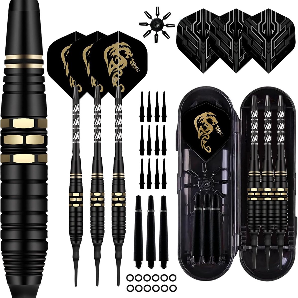 Dart Flights 18 g - Professionele dartvliegen - 3 stuks met plastic tips - Ideaal voor elektronische dartborden - ShopVlot