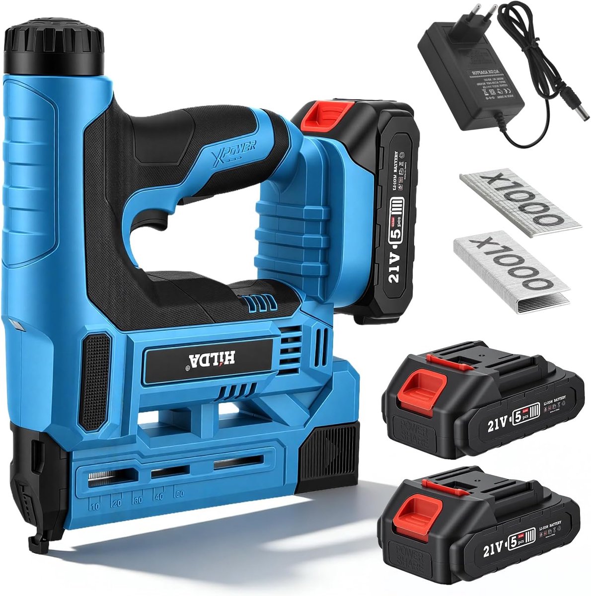 Accu spijkermachine 2 in 1 - 18GA tacker met 2x 2.0 Ah accu's - LED verlichting - Perfect voor houtbewerking - ShopVlot