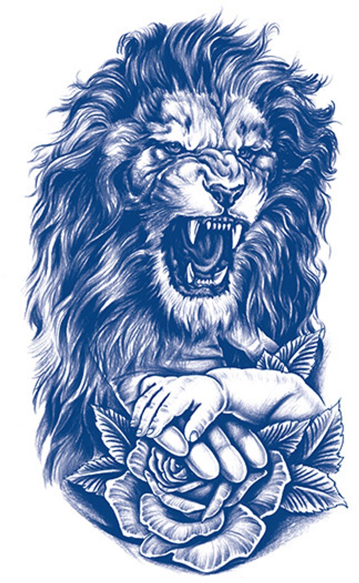Tijdelijke tattoo Leeuw been 2 weken