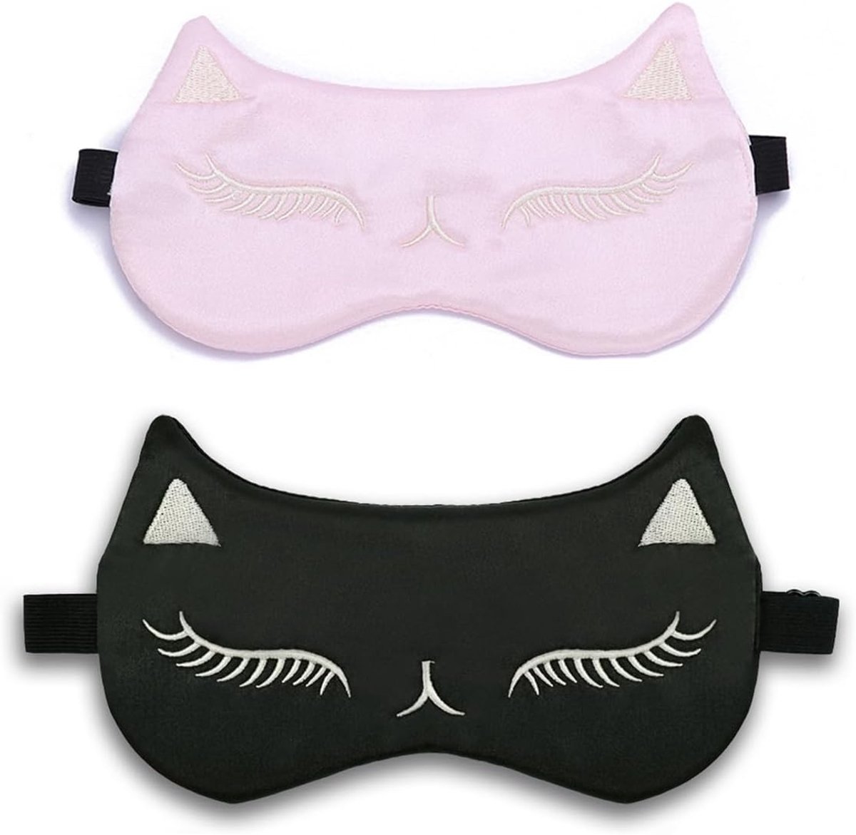 Oogmasker 2 stuks - schattig kat ontwerp - zachte zijden oogbedekking - ideaal voor ontspannen slaap - ShopVlot