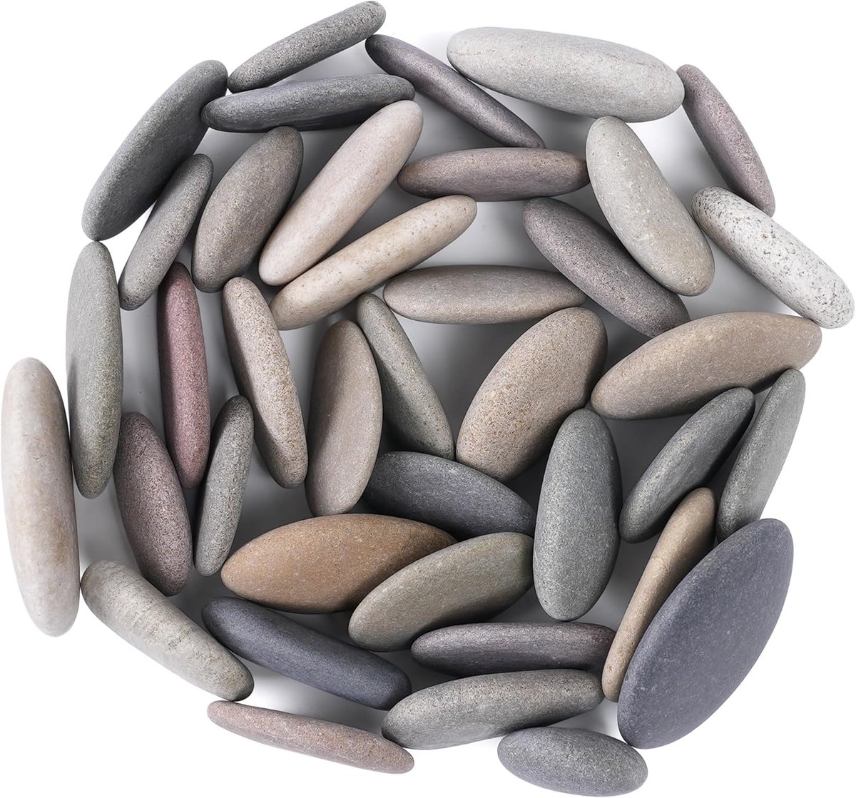 Rivierstenen 24 Stuks Grote Gladde Natuurlijke 8,5-10,5 cm - Platte Schilderstenen - Voor Schilderprojecten - ShopVlot
