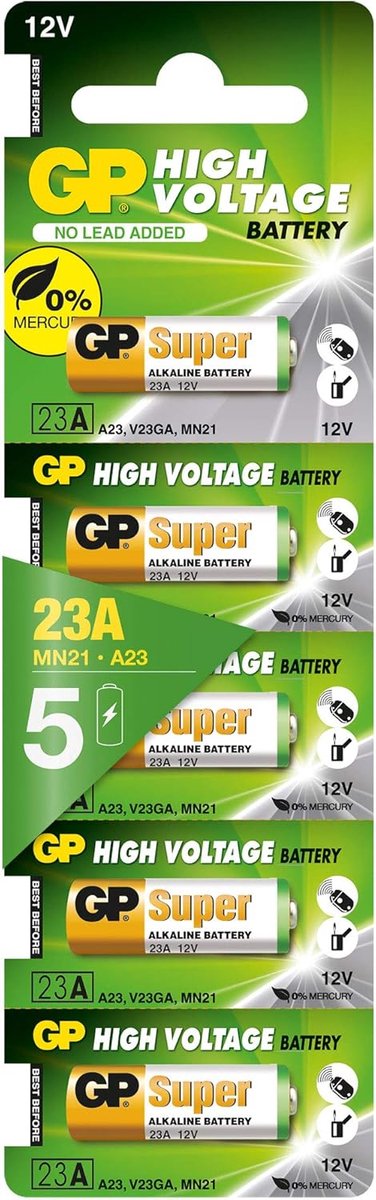 Alkaline batterij 23A 12V - 5-pack - lange levensduur - robuuste kwaliteit - ShopVlot